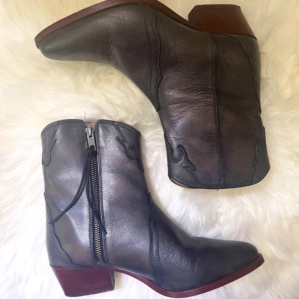 Free People New Frontier Western Boot in Carbon Size 37.5 EU/ US 7.5
